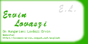 ervin lovaszi business card